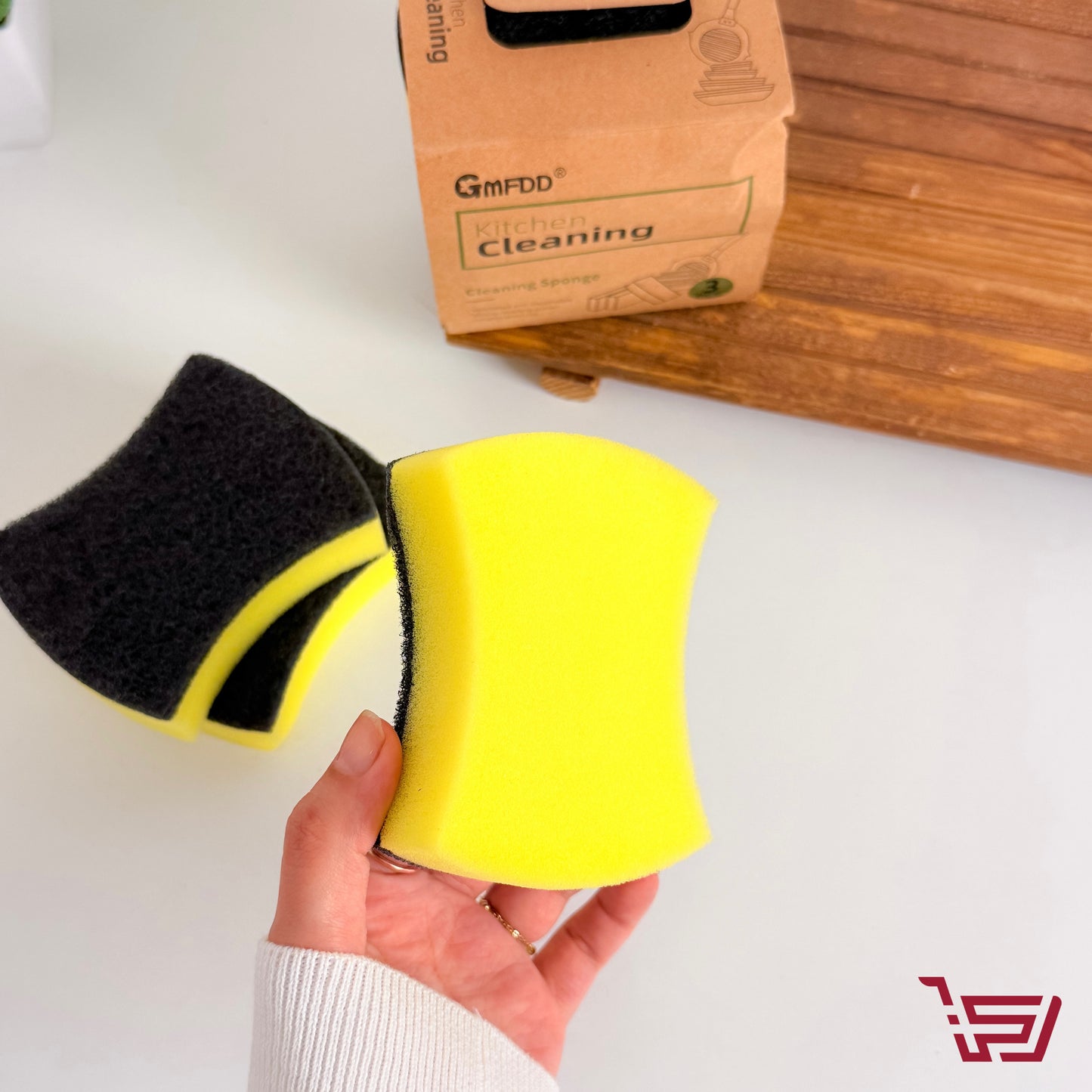 سيت اسفنجة غسيل صحون من طبقتين