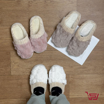 سليبر منزلي بتصميم شبكي مبطن