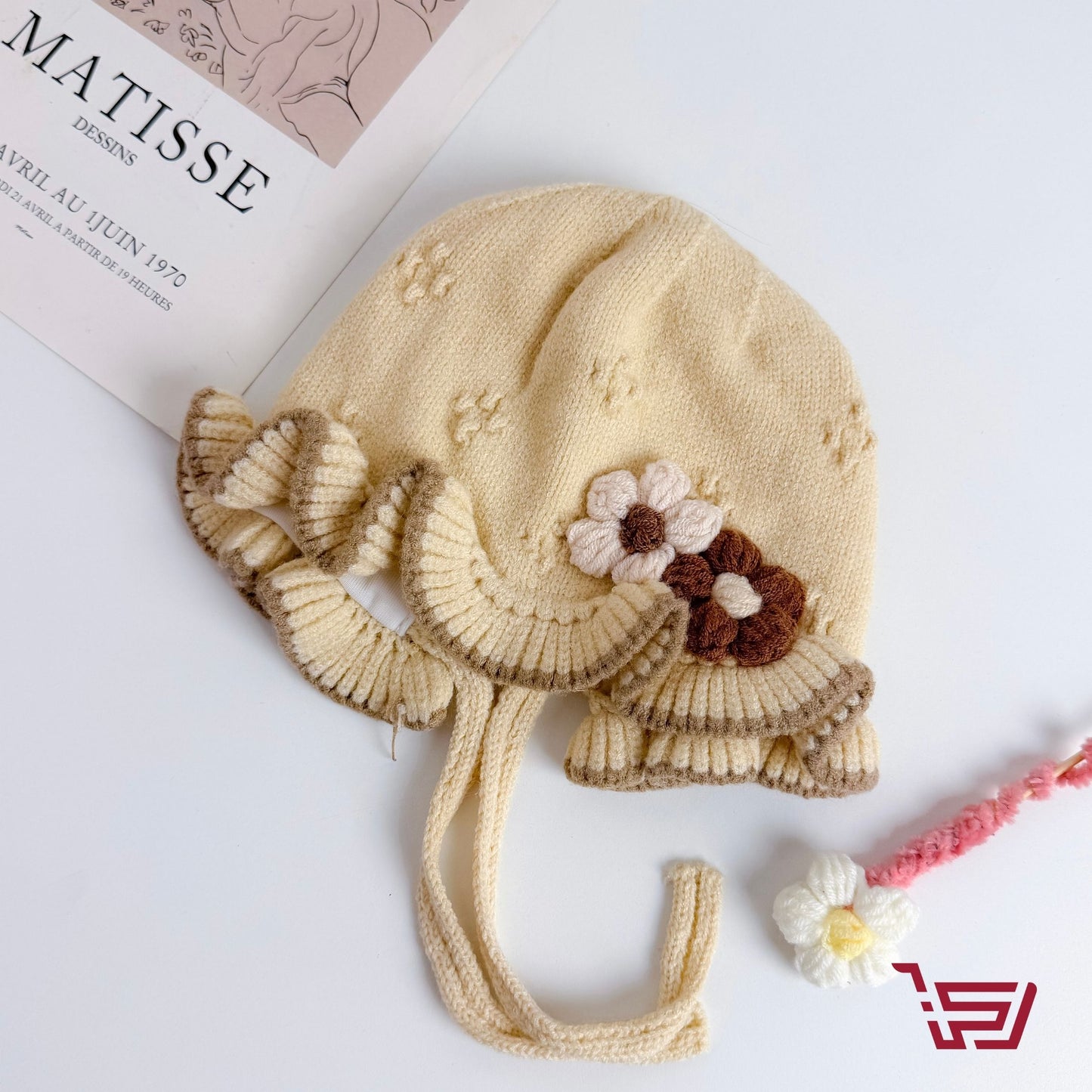 قبعة اطفال الزهور