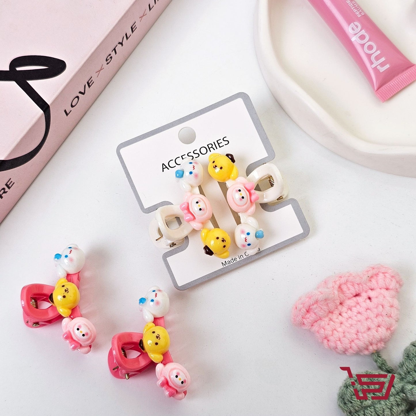 سيت مشابك شعر بأشكال كارتونية