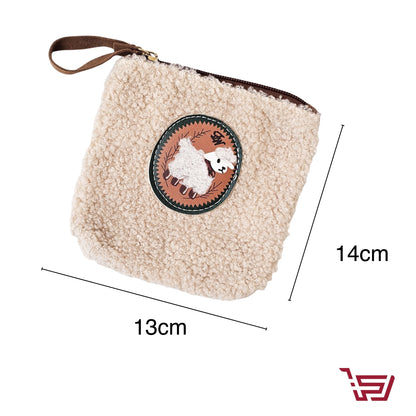 محفظة مكياج صوف صغيرة