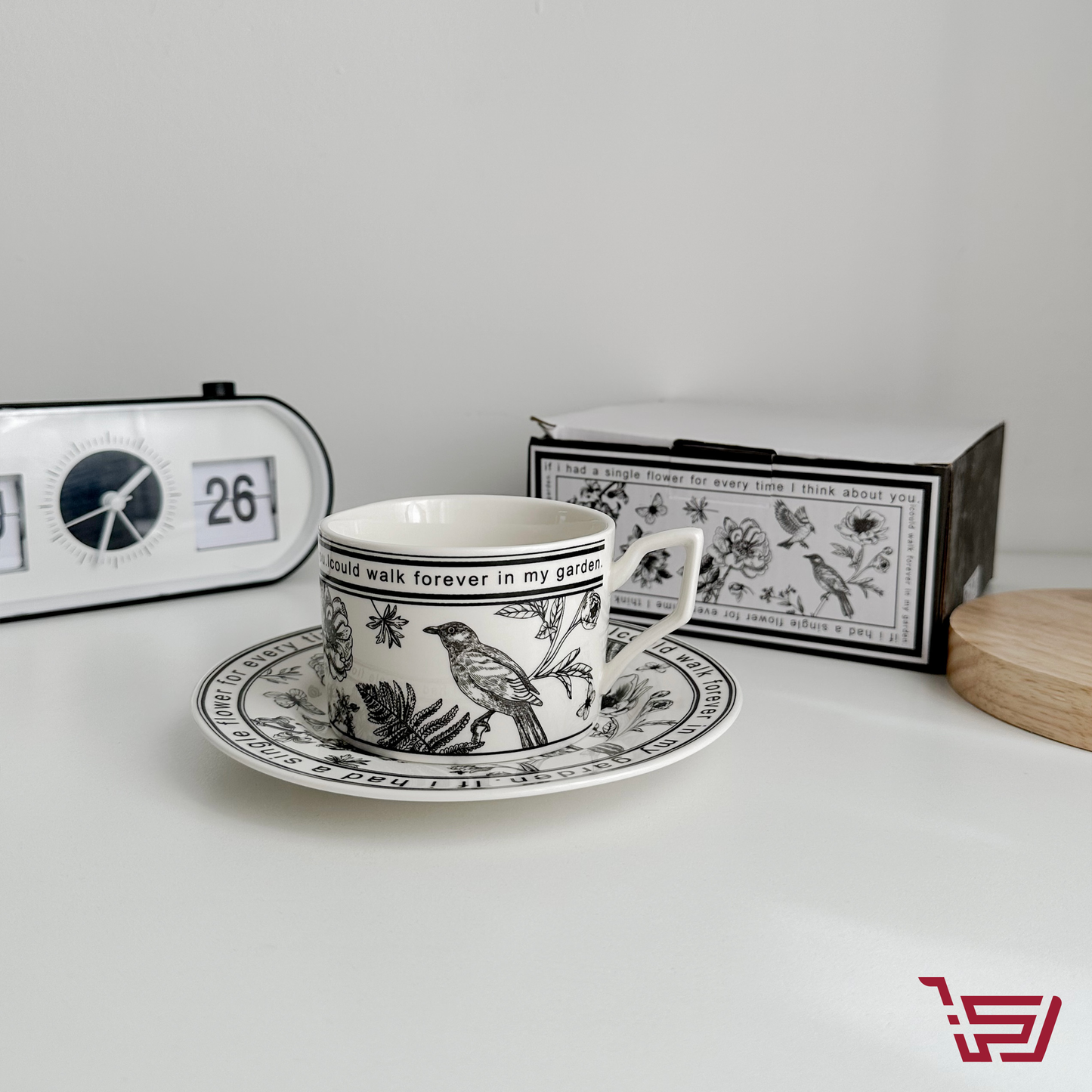 كوب سيراميك مع صحن