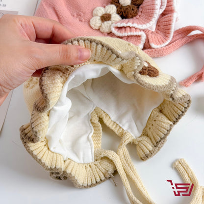 قبعة اطفال الزهور