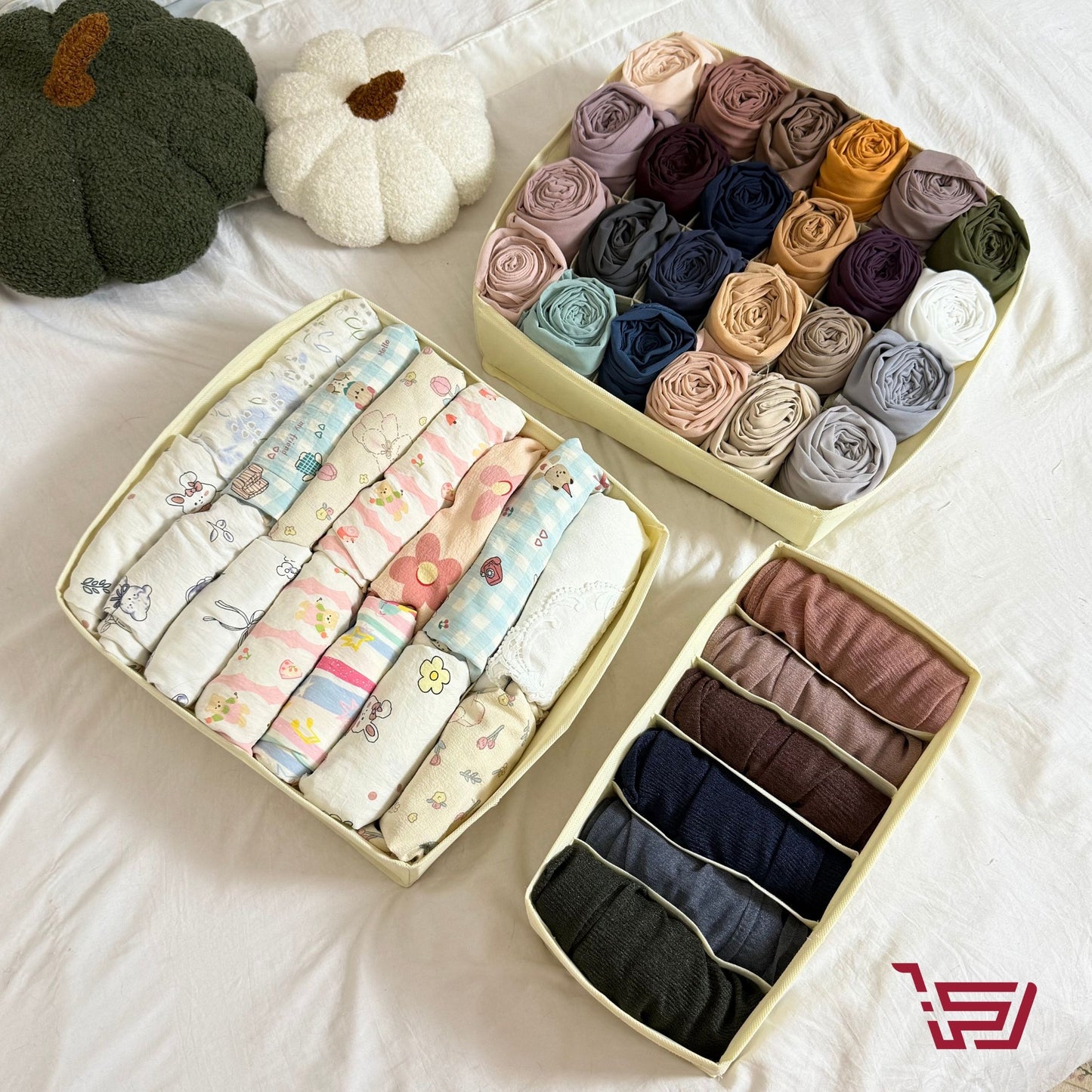 سلة تنظيم الملابس قماش