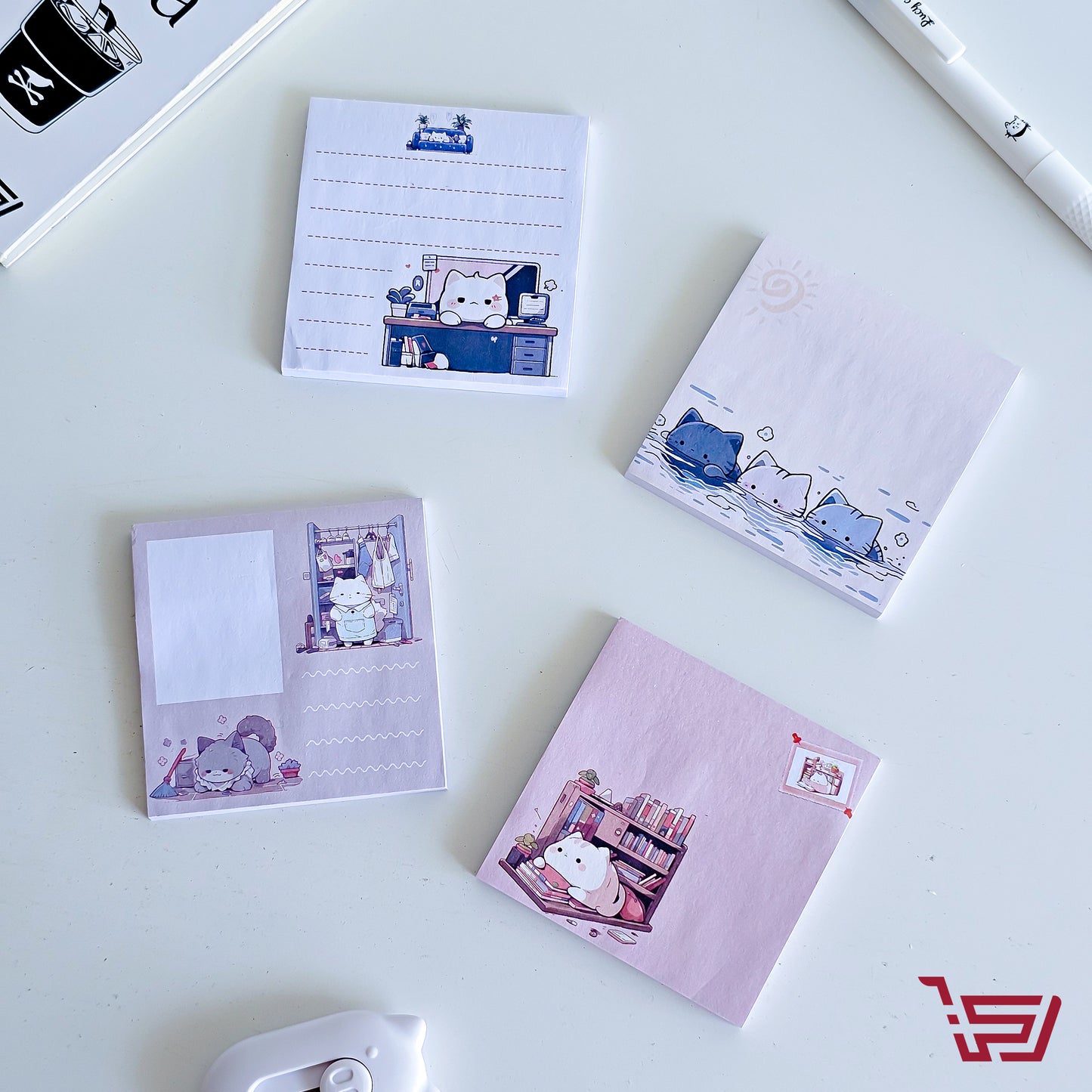 ورق ملاحظات لاصق القطة