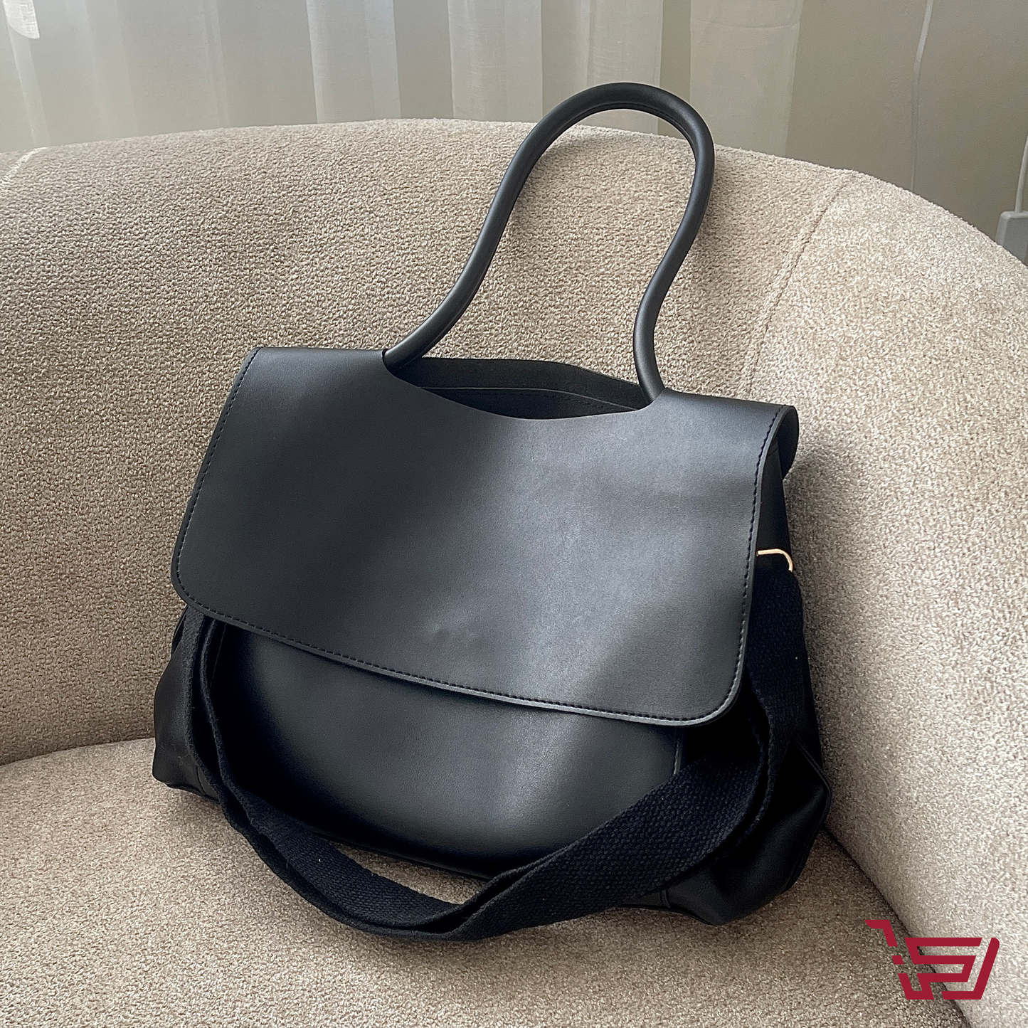 حقيبة جلد مع محفظة