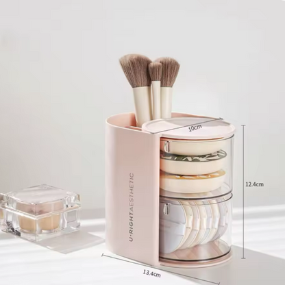 منظم مكياج من طابقين