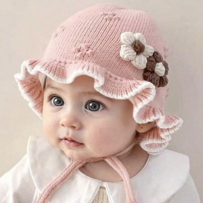 قبعة اطفال الزهور