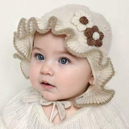 قبعة اطفال الزهور