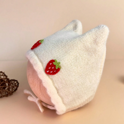 قبعة اطفال الفراولة