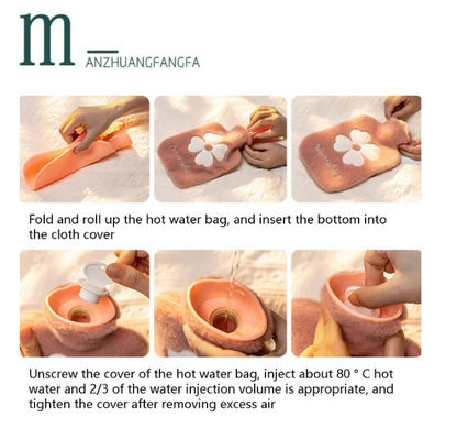 كيس ماء محشو بطبعة الورد