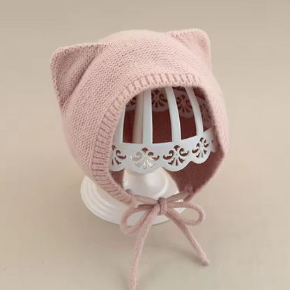 قبعة اطفال صوف القطة