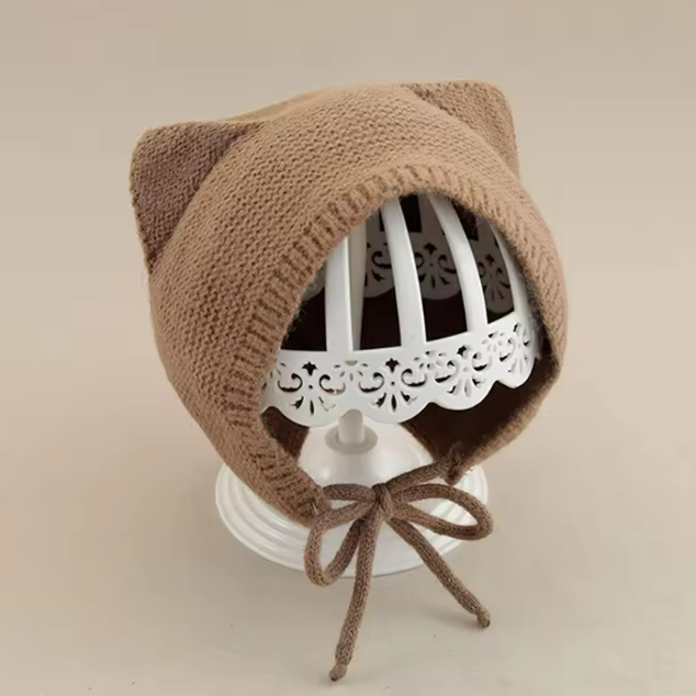 قبعة اطفال صوف القطة