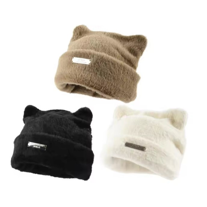 قبعة اطفال فرو قطة