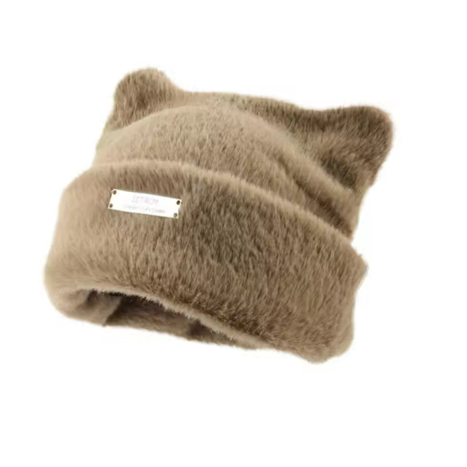 قبعة اطفال فرو قطة