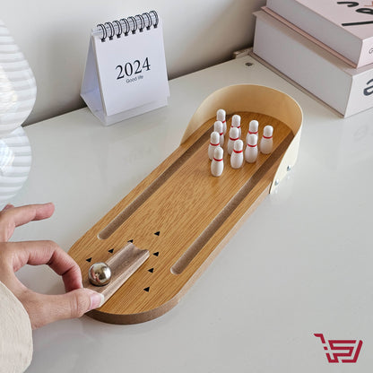 لعبة بولينغ طاولة خشبية صغيرة