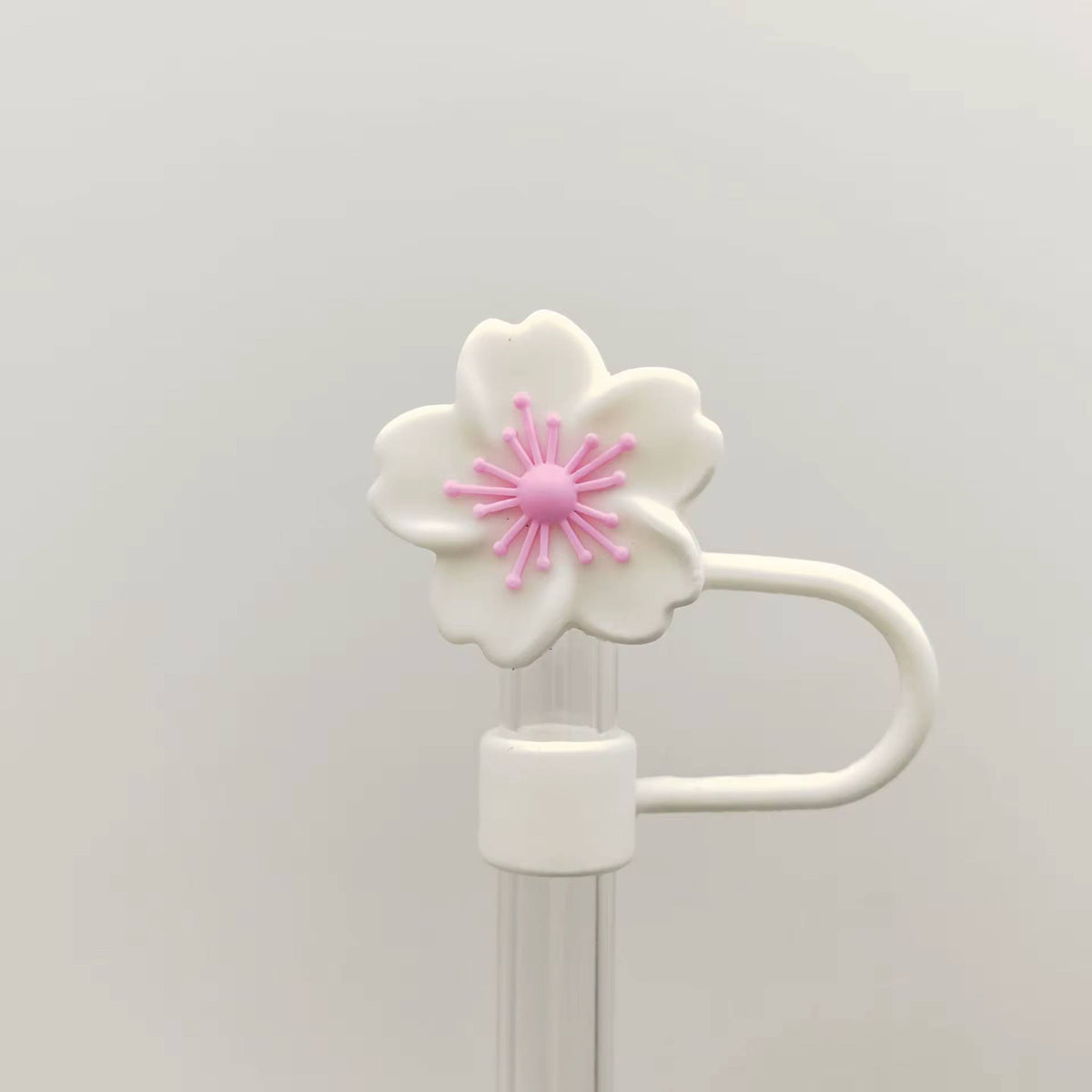 غطاء قصبة سلكوني تصميم زهرة