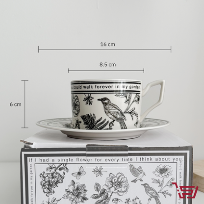 كوب سيراميك مع صحن