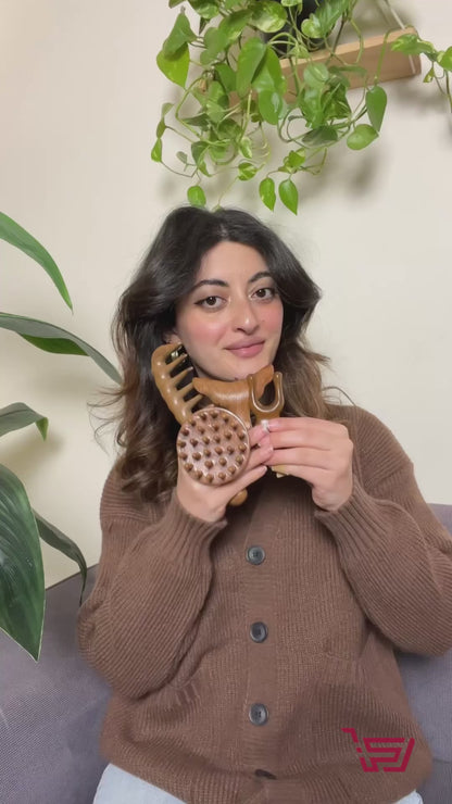 اداة تدليك العين والوجه خشب طبيعي