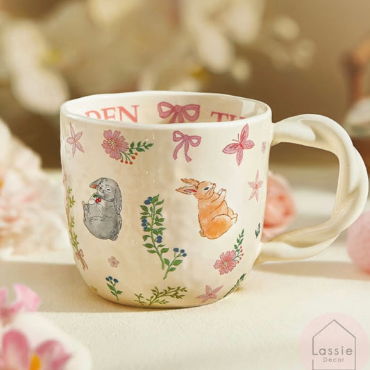 كوب سيراميك بتصميم حيوانات مع مقبض ملتوي